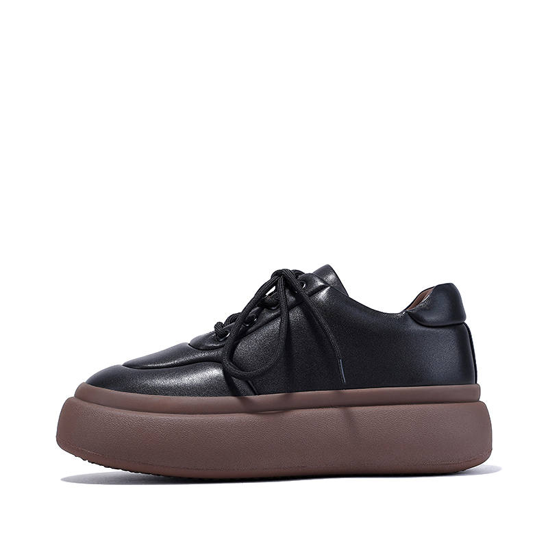 BELLALILY Cow Leather Low top Skateboard Shoes 4cm Women's