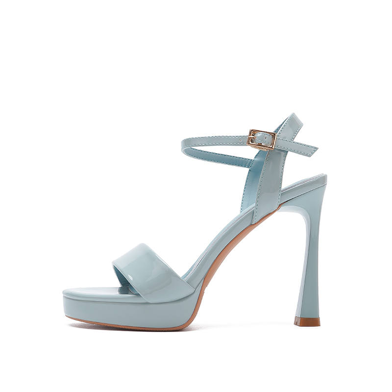 Zubumei Patent Leather One Strap Sandals Women's