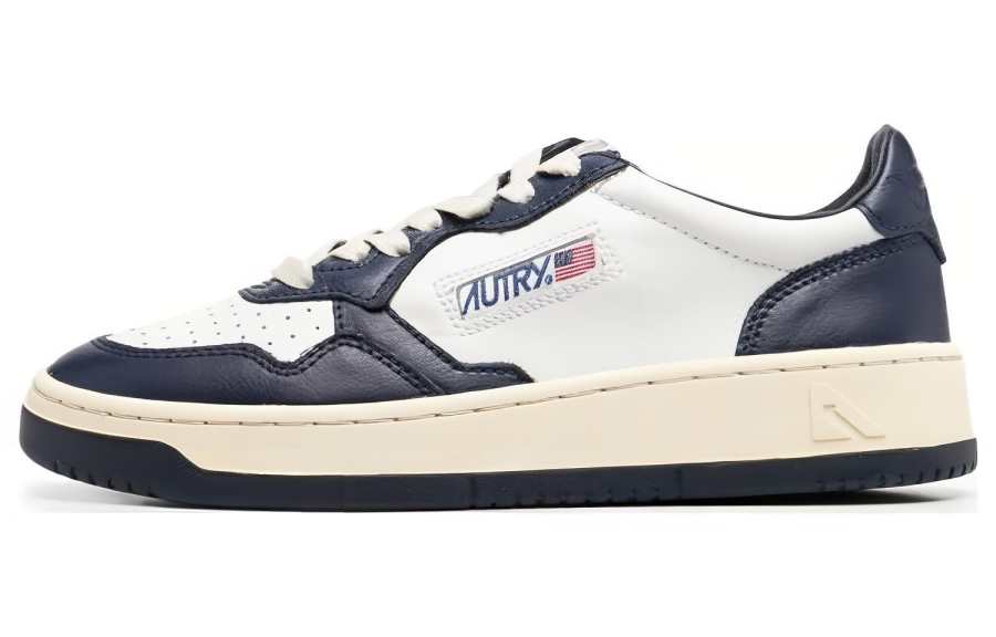 AUTRY Cow Leather Stylish Skateboarding Shoes Women's White Blue