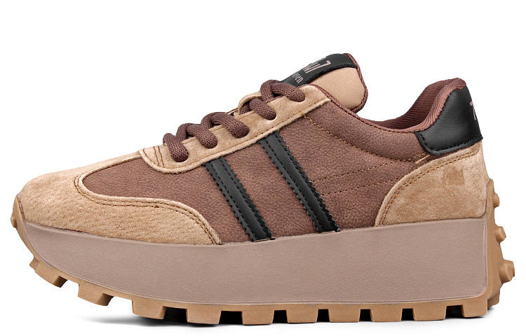 JIANGBANG Synthetic Leather Cushioning Height Increasing Abrasion Resistant Low top Casual Shoes 3cm Women's