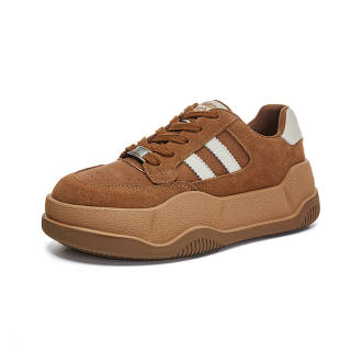 Zdwo Cow Split Leather Breathable Low top Skateboard Shoes Women's