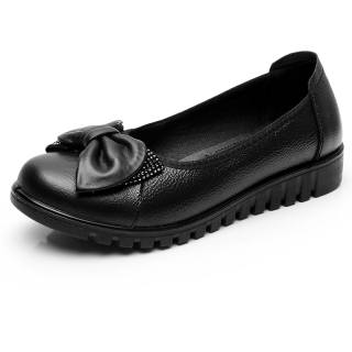 EGCHI Cow Split Leather Women's Casual Shoes Women's Black