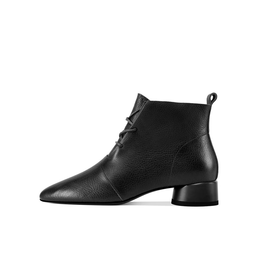 Shesrim Top Grain Cow Leather Ankle Boots 3cm Women's