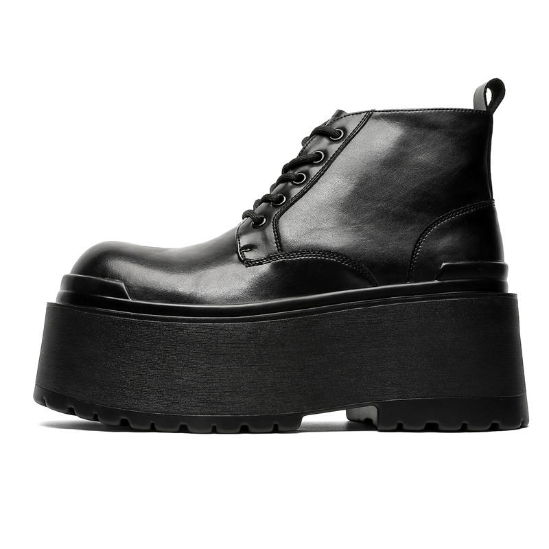 V ZERO FIVE V ZERO FIVE Microfiber Leather Short Combat Boots 10CM Men's Black