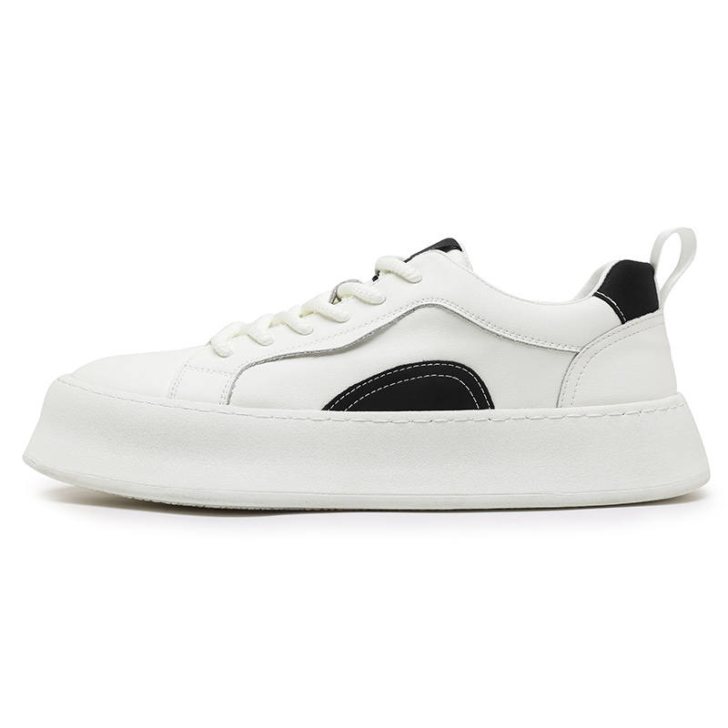 ENRICO COVERI Microfiber Leather Low top Skateboard Shoes Men's White Black