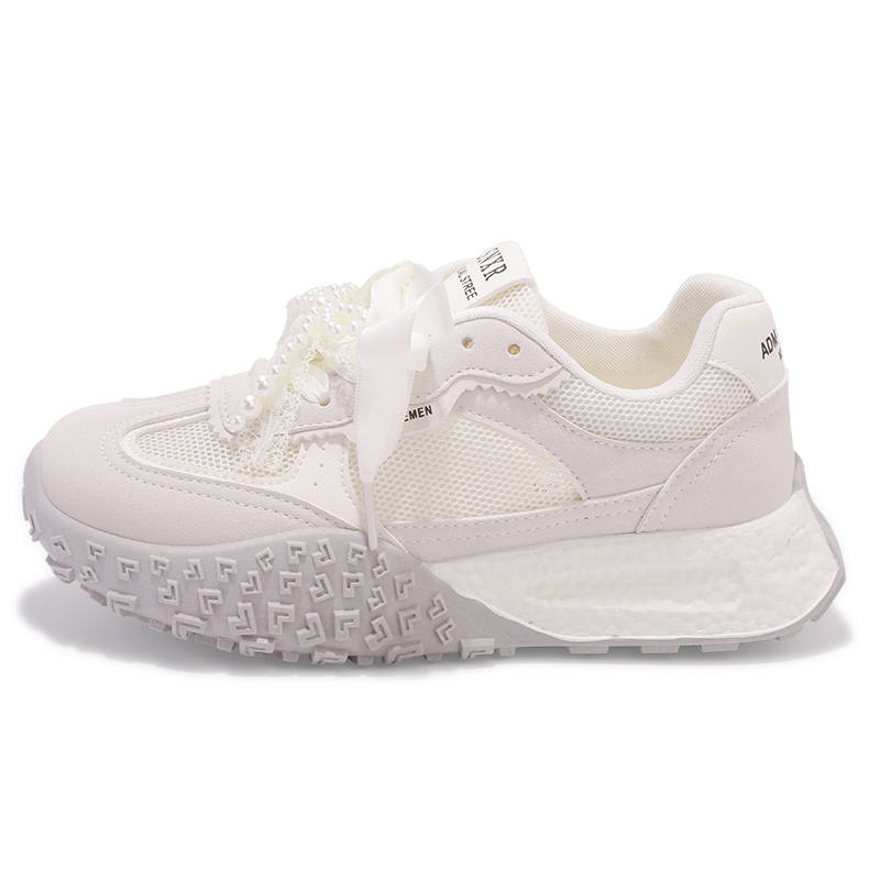 SNXR Mesh Breathable Height Increasing Lightweight Low top Casual Shoes Women's Beige