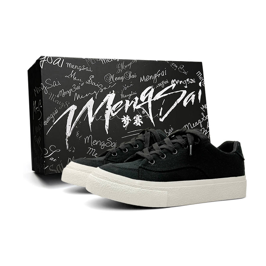 Mengsai Cushioning Abrasion Resistant Cushioning, Wear Resistant Low top Skateboard Shoes Men's Black