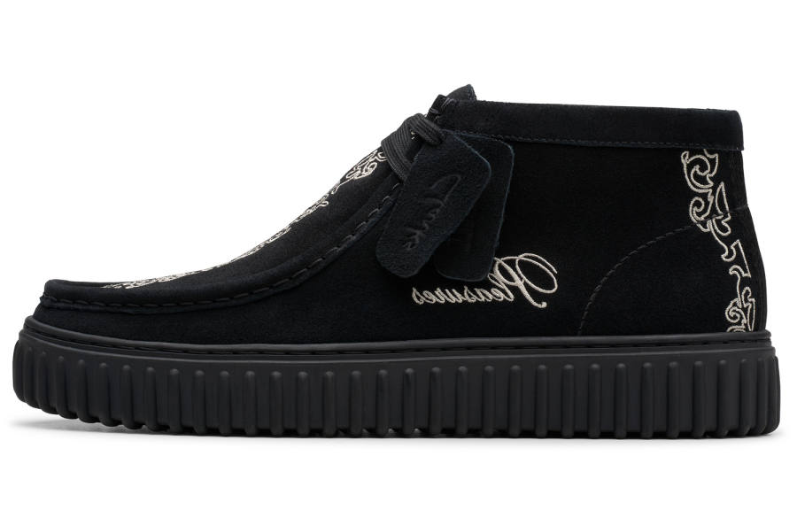 Clarks Pleasure x Clarks Cow Split Leather Casual Shoes Men's Black