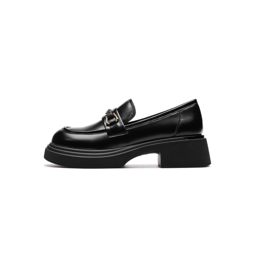 AOKANG Leather Loafers 3cm Women's Black