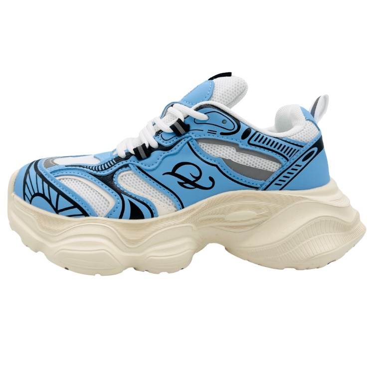 QIANJIN Low top Chunky Sneakers Women's Light Blue