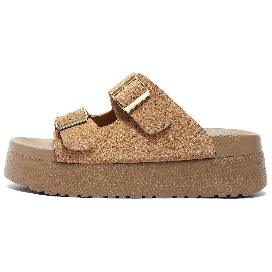 Senda Senda Leather Patchwork Slide Slippers Women's