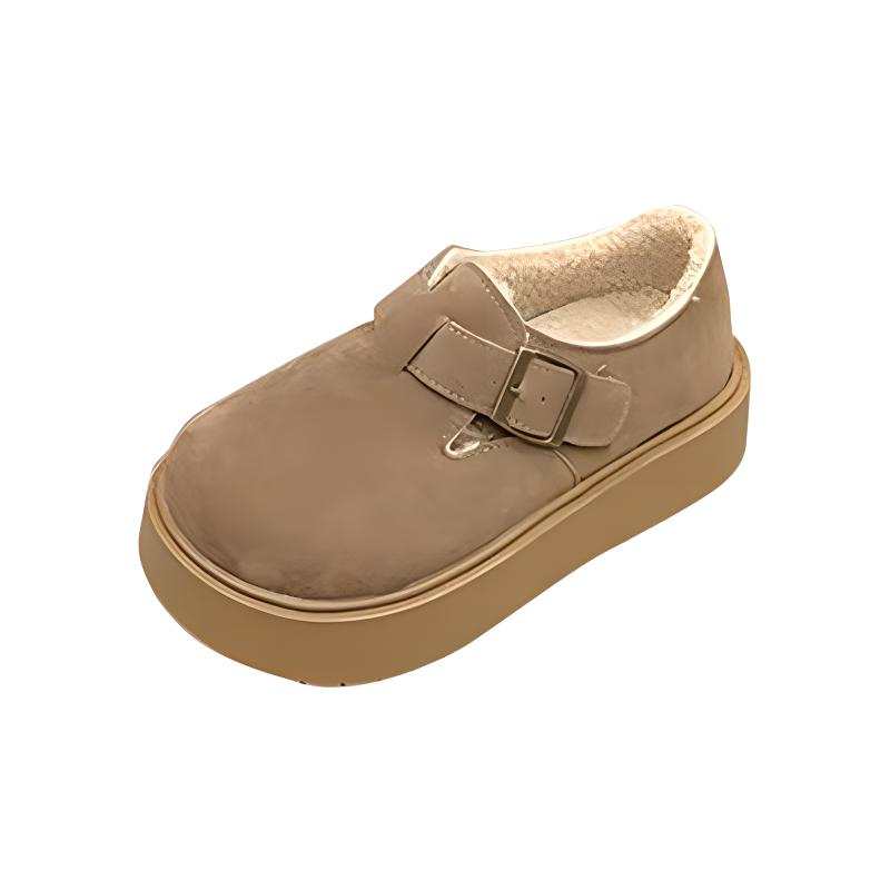 WESTLINK Fleece Lined Platform Plush Birkenstock Style Shoes Outerwear Comfortable Fuzzy Casual Shoes Women's