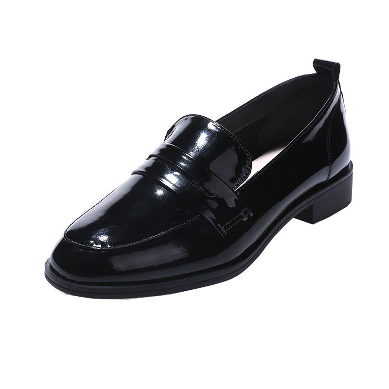 Devanro Devanro Top Grain Cow Leather Loafers 2.0cm Women's Black
