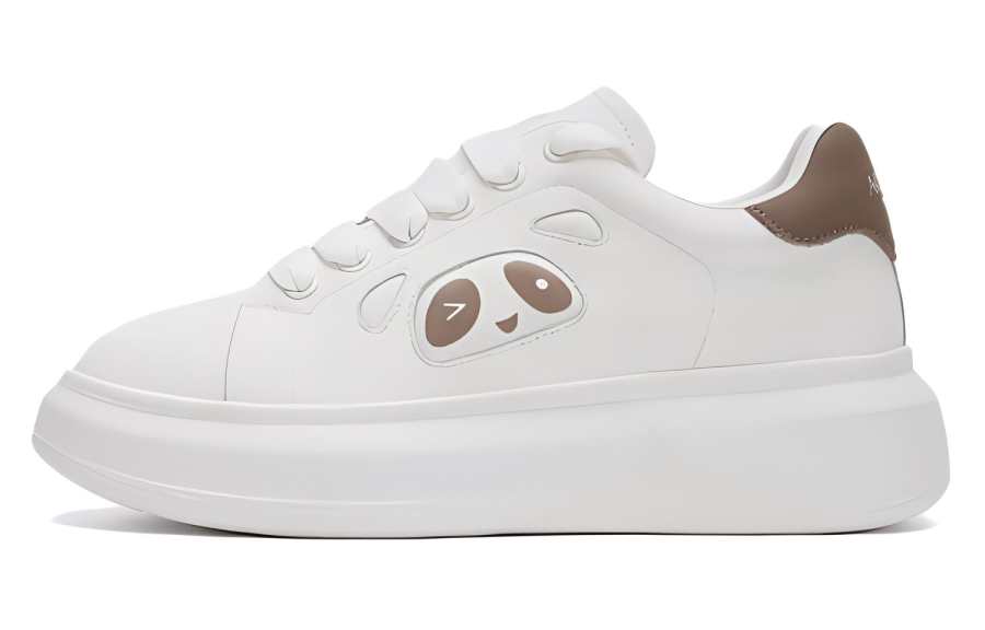 AOKANG Pu Low top Skateboard Shoes Women's White Brown