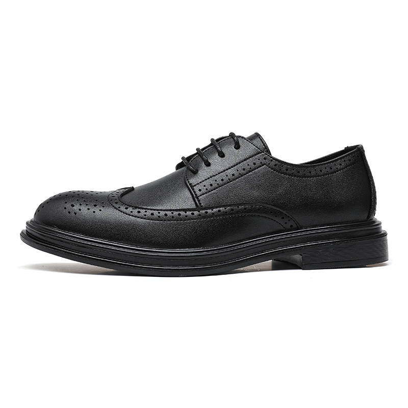 LUOMENG Men's Casual Shoes Men's Low Top Black, Brown