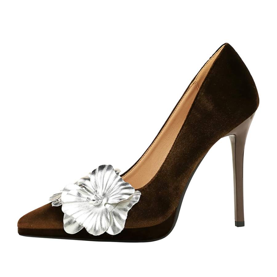 QITUMAUL Suede Slim Heel High Heels Women's