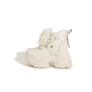 MILANLIANGE Thermal Height Increasing Versatile Comfortable Fashion Fleece Lined Short Snow Boots Women's