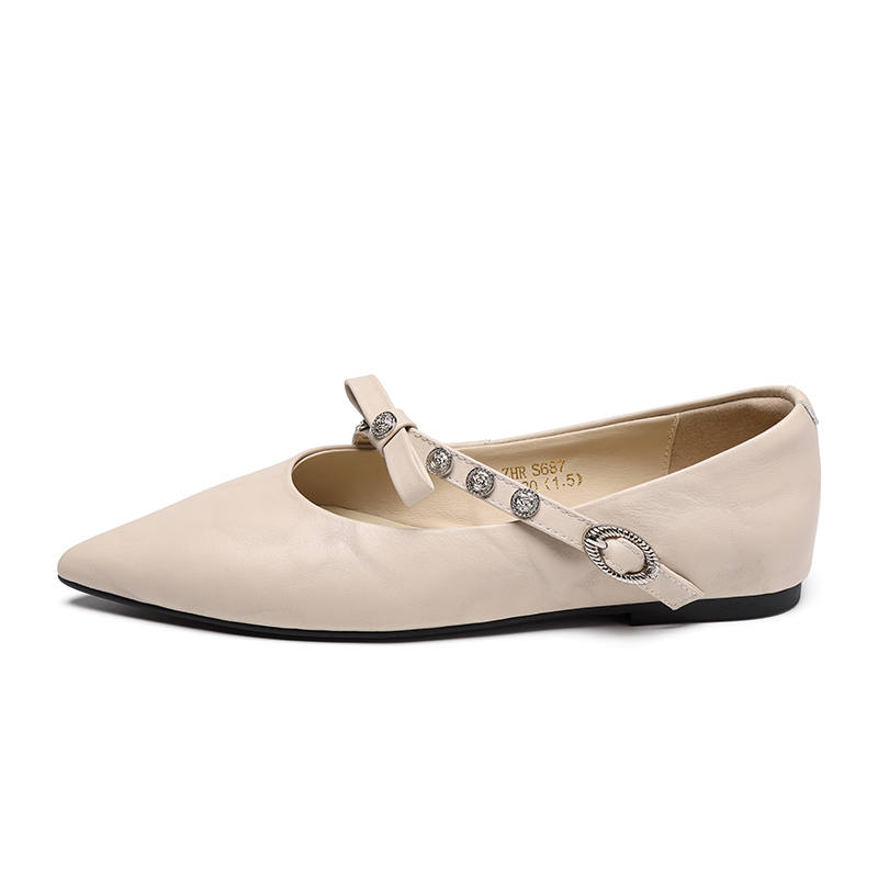 ZHR Mary Jane Shoes Women's Regal Black, Apricot Yellow, Beige