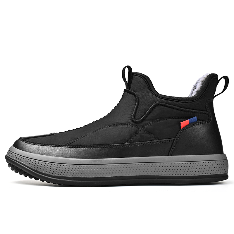 DAISHUTOU DAISHUTOU Thermal Fleece Lined Platform Short Snow Boots Unisex Black