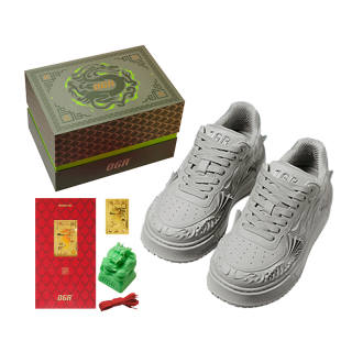 OGR Dragon Scales Model Low top Skateboard Shoes Unisex Celestial Silver Box Included