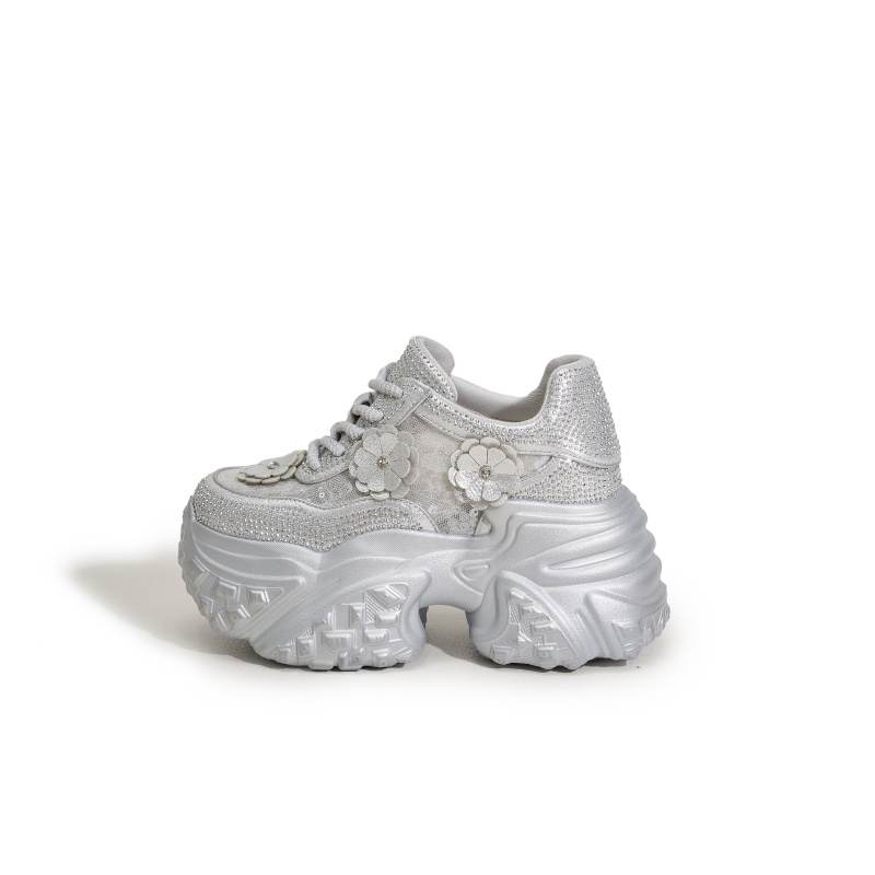MILANLIANGE Microfiber Leather Breathable Lightweight Height Increasing Low top Chunky Sneakers Women's