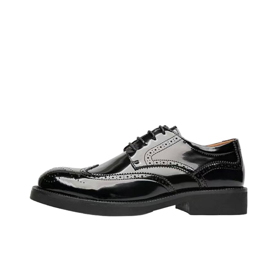KACHILANG Cow Split Leather Casual Shoes Men's Black