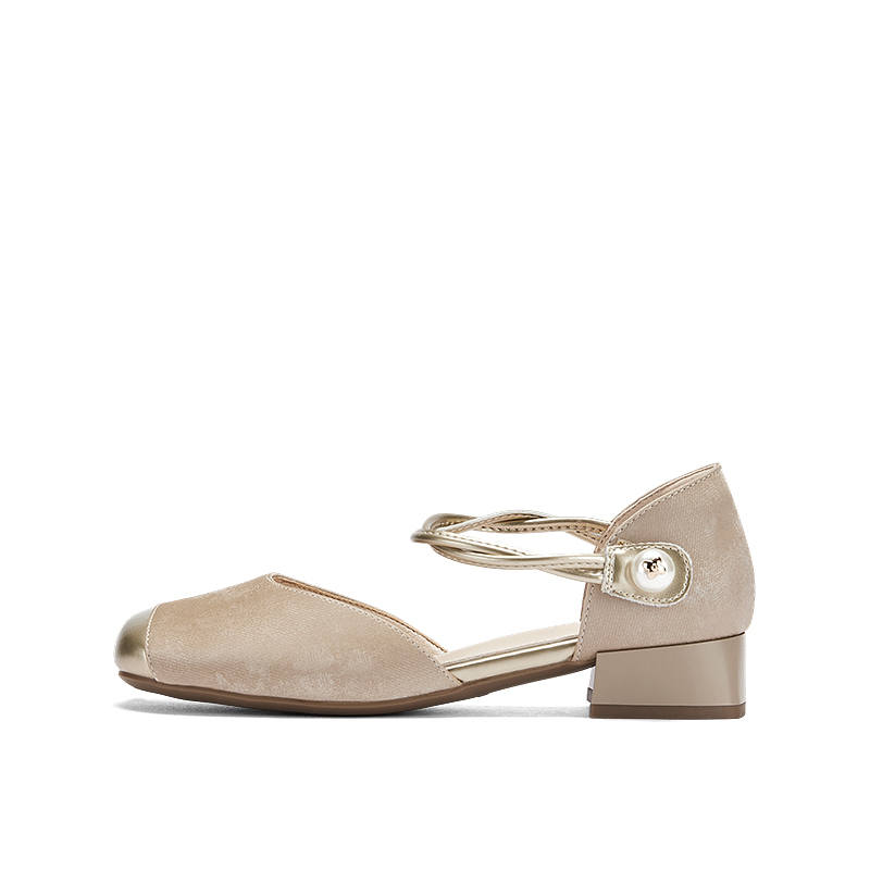DAPHNE DAPHNE Cow Split Leather High Heels Women's Apricot