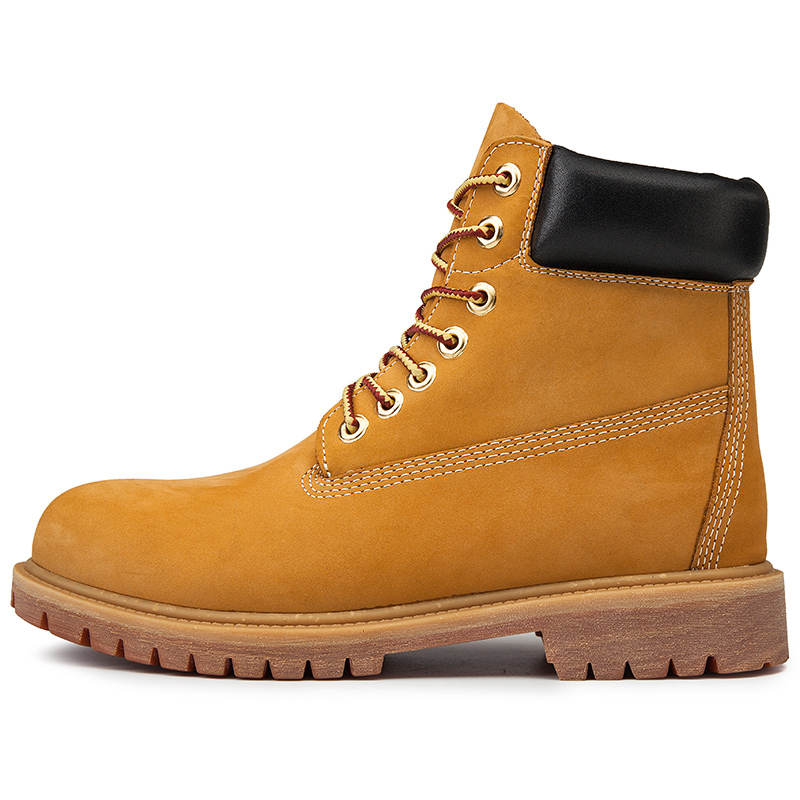 JIGONGYANG Cow Leather Short Combat Boots Unisex Wheat