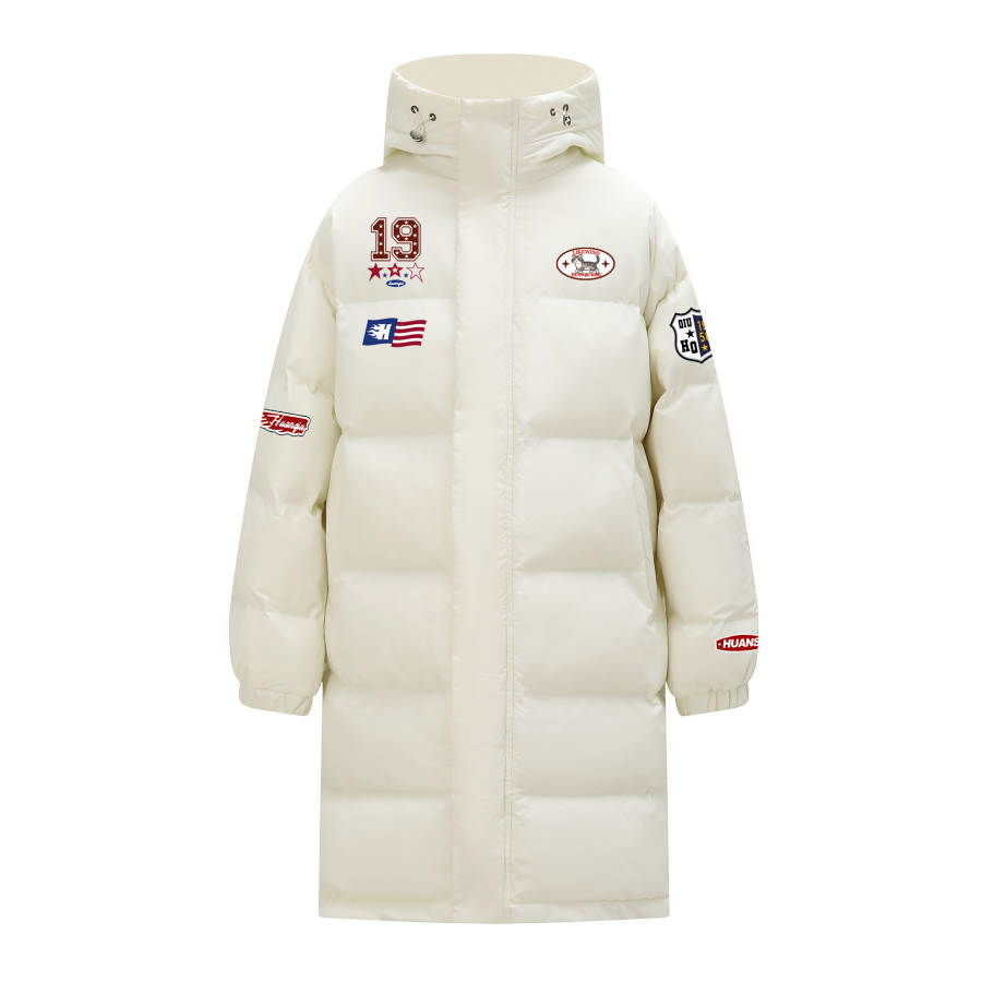 HUANQIU Puffer Jackets Unisex Hooded Moderate Padded Puffer Jacket