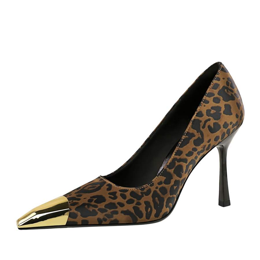YAFEI XUANYU Suede High Heels Women's Leopard Print