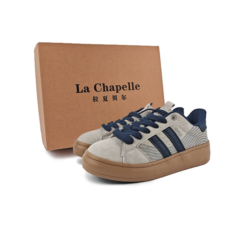 La Chapelle Fashion Trend Stain Resistant Cushioning, Wear Resistant Low top Skateboard Shoes Women's Gray Blue