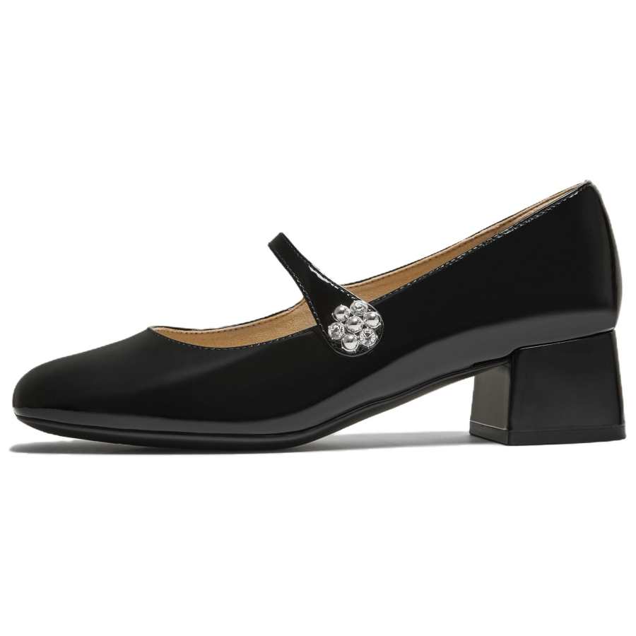 Tata Galaxy Dream Cow Leather Block Heel Mary Jane Shoes 4cm Women's