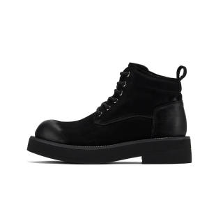 HALEBOSS Cow Leather Short Combat Boots Men's