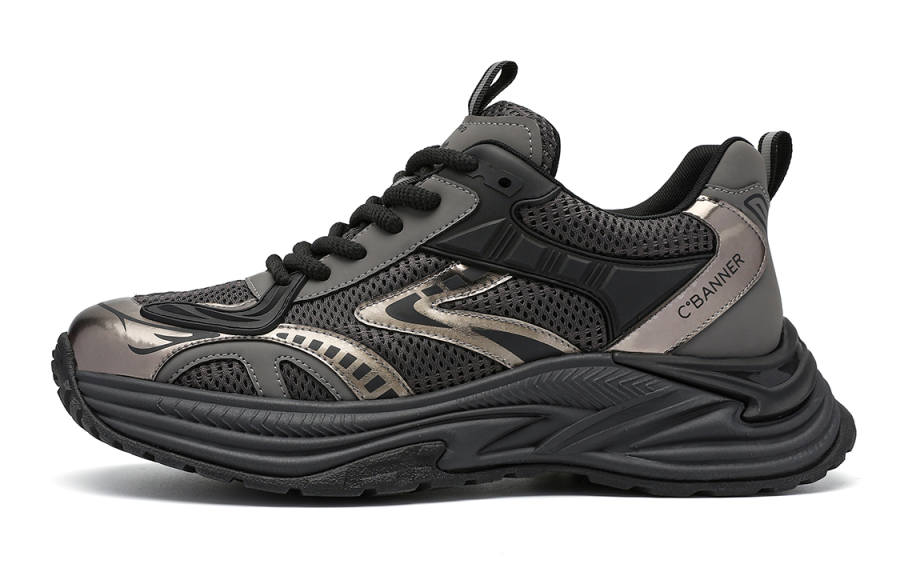 C°BANNER Chunky Sneakers Men's Low Top Silver Gray