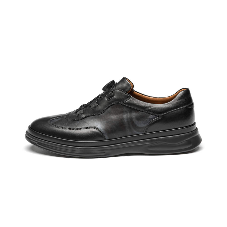 J.BENATO Cow Leather Casual Shoes Men's Black