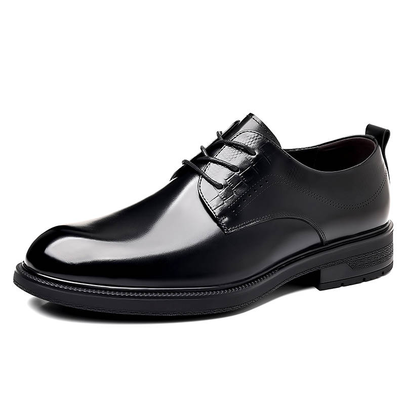 KACHILANG Top Grain Cow Leather Dress Shoes Men's Black