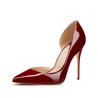 YING YING Patent Leather High Heels Women's Burgundy