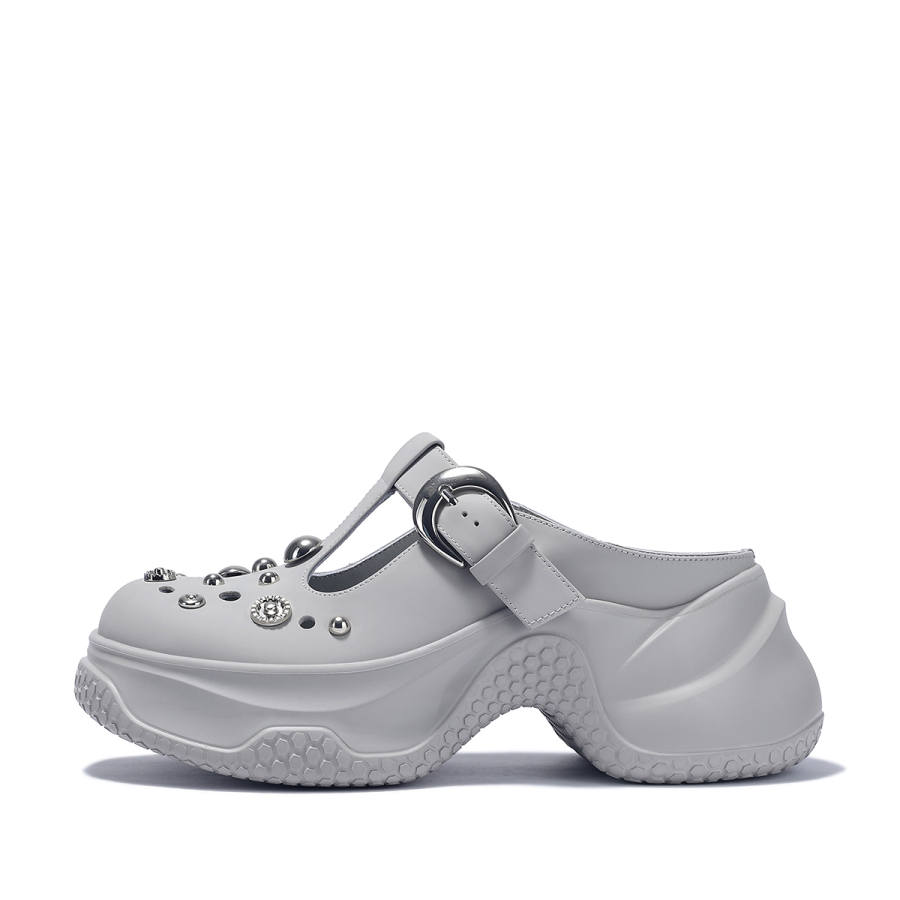 BELLALILY Rubber Sole Rhinestone Abrasion Resistant Closed Toe Slippers Women's