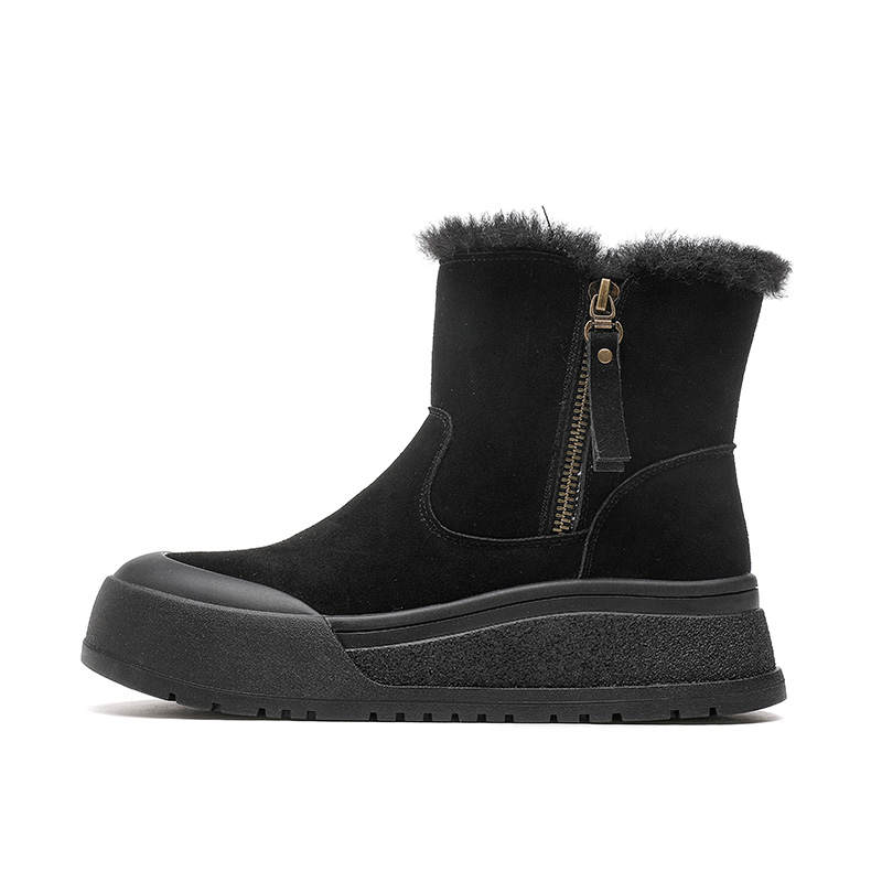 GONGNIUMEILI Platform Fleece Lined Comfortable Short Snow Boots Women's
