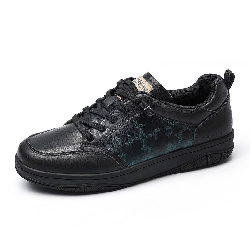 XINNUO Cow Leather Low top Casual Shoes Women's Black
