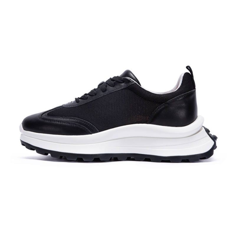 CHCH Platform Mesh Cortez Shoes Textile, Top Grain Cow Leather Cushioning Slip Resistant Breathable