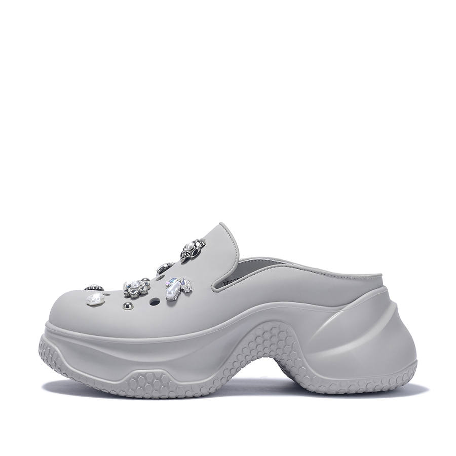 BELLALILY Rubber Sole Rhinestone Abrasion Resistant Closed Toe Slippers Women's