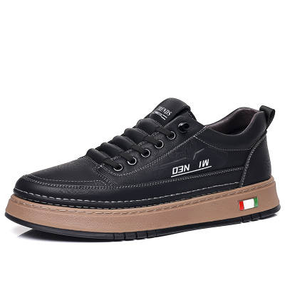 Poitulas Cow Split Leather Low top Skateboard Shoes Men's