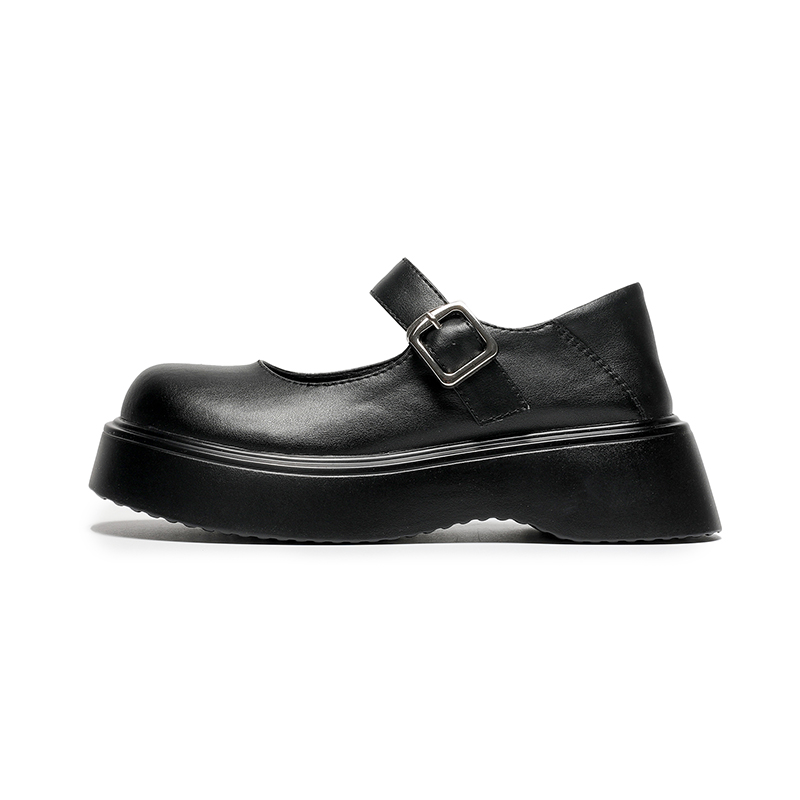 BOJUEMAO Cow Split Leather Mary Jane Shoes Women's