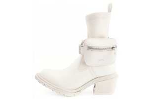 Untitlab 13 Hitch Boots Shiny Off White Ankle Boots Unisex White
