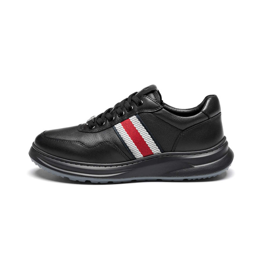 J.BENATO Cow Leather Lightweight Rebound Lightweight Rebound Low top Casual Shoes Men's Black