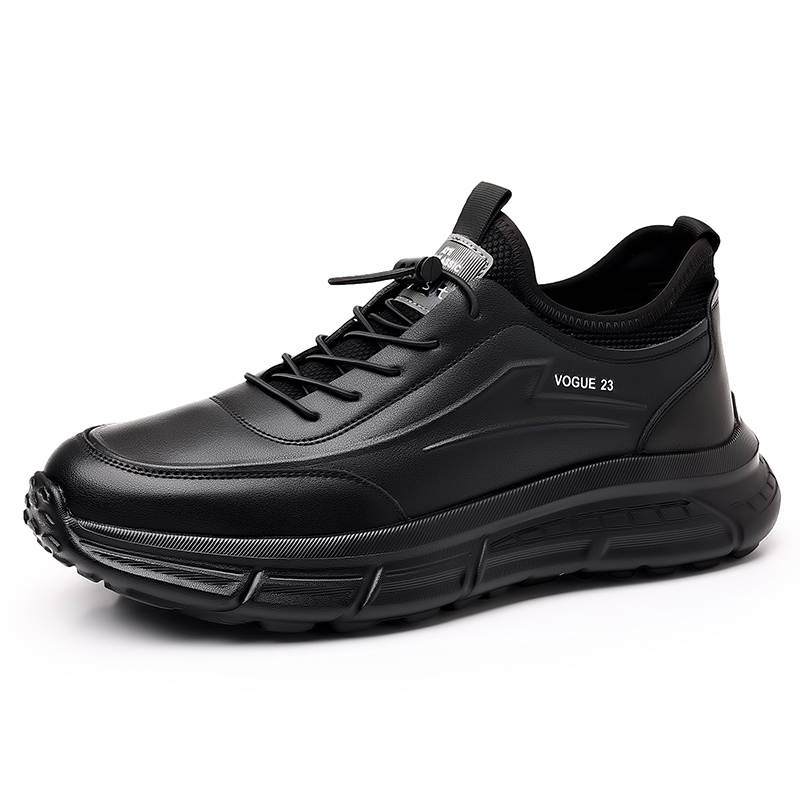 CITONGXIANSHENG Cow Split Leather Casual Shoes Men's Black