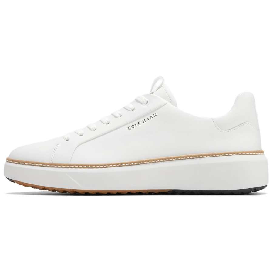COLE HAAN Cow Leather Slip Resistant Abrasion Resistant Low top Skateboard Shoes Men's White Box
