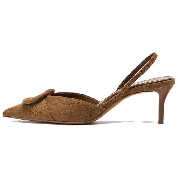 ZARA Polyester Slim Heel High Heels Women's Brown