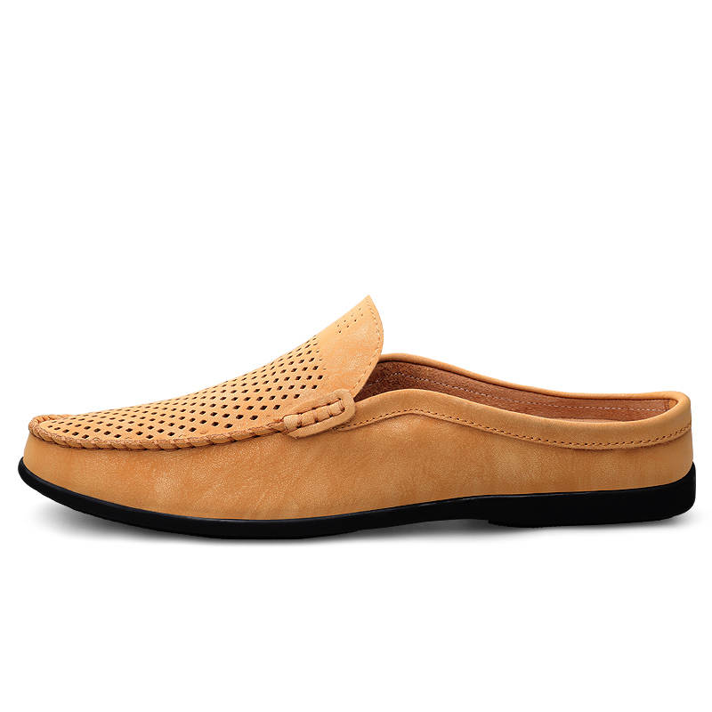 CKVUSAMG Abrasion Resistant Abrasion Resistant Closed Toe Slippers Men's Yellow Brown